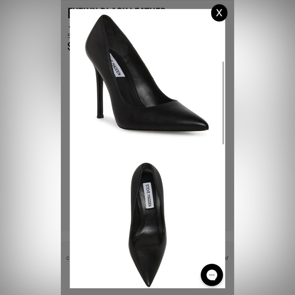 Steve Madden Evelyn Black Leather Heel - Picture 5 of 7